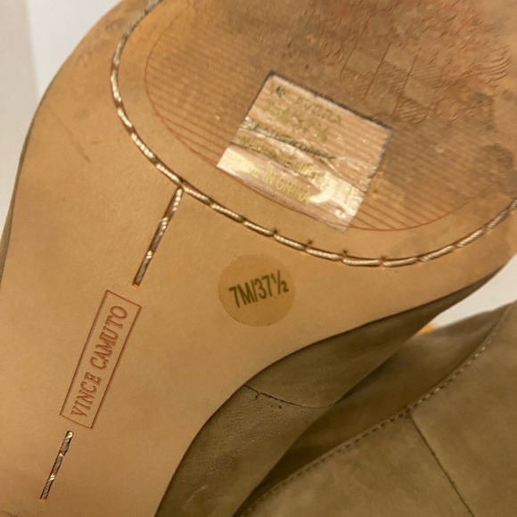 Vince Camuto Suede Peep Toe Wrap Tie Ankle Heels Booties - Picture 9 of 12